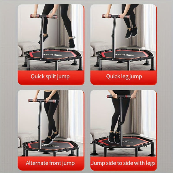 Indoor Fitness Trampoline with Handrail